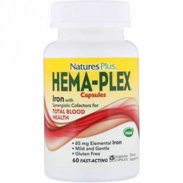 Nature's Plus, ヘマプレックス、ベジタリアンカプセル60錠
