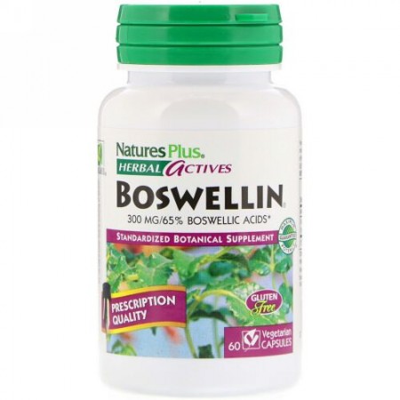 Nature's Plus, Herbal Actives, Boswellin, 300 mg, 60 Vegetarian Capsules (Discontinued Item)