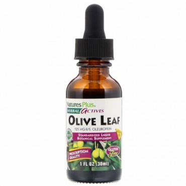 Nature's Plus, ハーバル・アクティブ, オリーブ 葉, アルコール不使用, 1 オンス (30 ml)