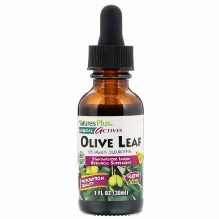 Nature's Plus, ハーバル・アクティブ, オリーブ 葉, アルコール不使用, 1 オンス (30 ml)