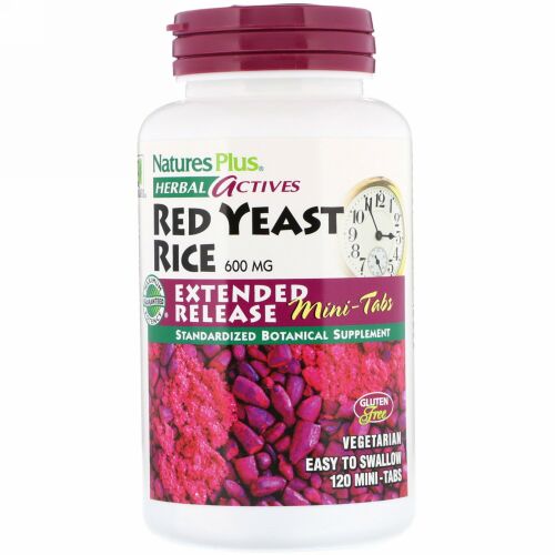 Nature's Plus, ハーバル・アクティブス、レッド・イースト・ライス、 600 mg、ミニ・タブ120錠