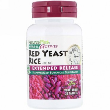 Nature's Plus, ハーブの活性物質, 紅色酵母米, 600 mg, 30錠