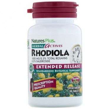 Nature's Plus, ハーバル・アクティブス、イワベンケイ、持続放出、 1000 mg、べジ・タブ 30錠