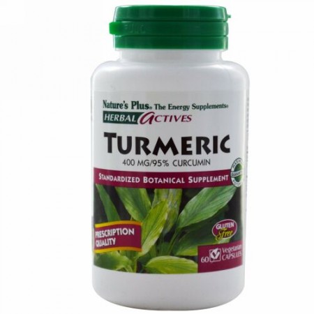 Nature's Plus, ハーバル・アクティブス、ウコン、 400 mg、ベジキャップ60 錠 (Discontinued Item)