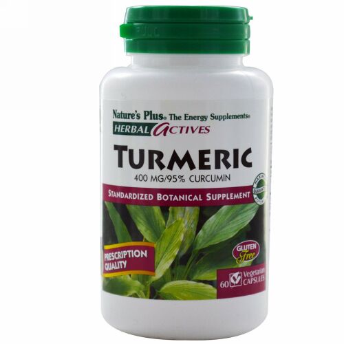 Nature's Plus, ハーバル・アクティブス、ウコン、 400 mg、ベジキャップ60 錠 (Discontinued Item)