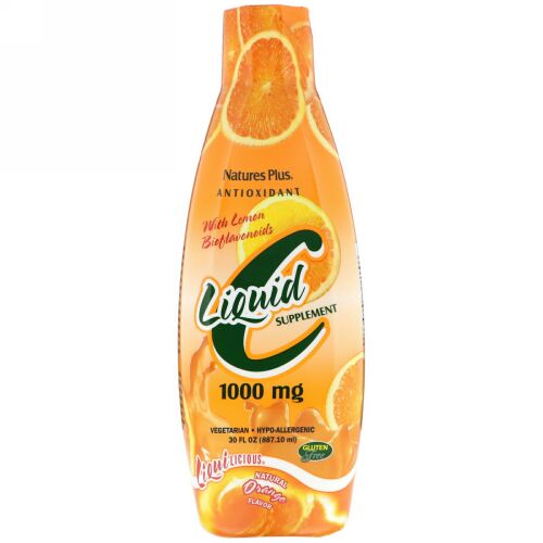 Nature's Plus, 液体Cサプリメント 、 自然オレンジフレーバー、 1000 mg、 30液量オンス (887.10 ml) (Discontinued Item)