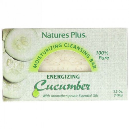 Nature's Plus, 保湿クレンジング バー、 エナジャイジングキューカンバー、 3.5 oz (100 g)