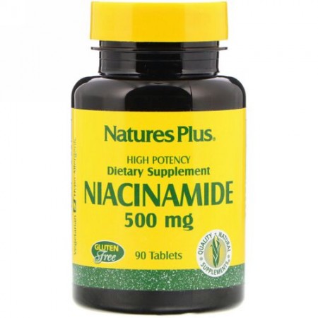 Nature's Plus, ニコチンアミド、500 mg、90錠