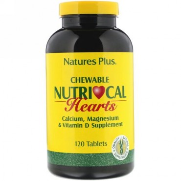 Nature's Plus, Nutri-Cal（ニュートリ カルシウム）心臓、チュアブル、120 錠 (Discontinued Item)
