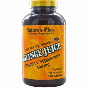 Nature's Plus, オレンジジュース,  ビタミンC サプリメント, 500 mg, 180 錠 (Discontinued Item)