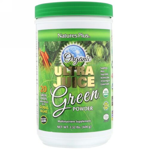 Nature's Plus, 有機ウルトラジュースグリーンパウダー、600g (Discontinued Item)