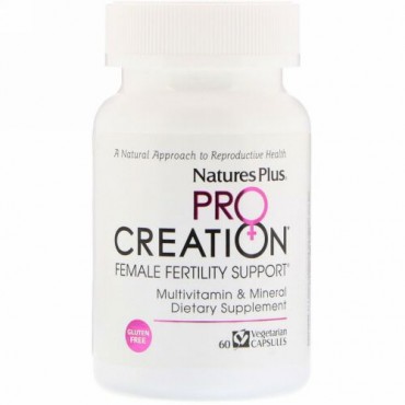 Nature's Plus, ProCreation（出産）、女性の妊活サポート、植物性カプセル60粒