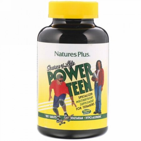 Nature's Plus, ソースオブライフ、 パワーティーン、 180錠