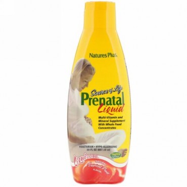 Nature's Plus, Source of Life、プレナタル・リキッド、ナチュラル・トロピカルフルーツ味、30 fl oz (887.10 ml)