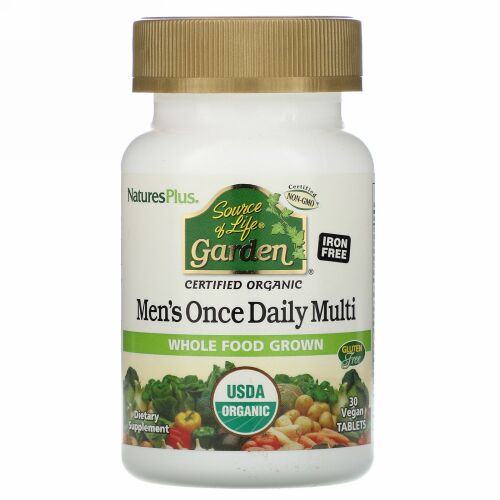 Nature's Plus, Source of Life Garden、男性用1日1回マルチ、30ビーガン錠