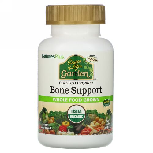 Nature's Plus, Source of Life Garden（ソースオブライフガーデン）、オーガニックボーンサポート、ビーガンカプセル120粒