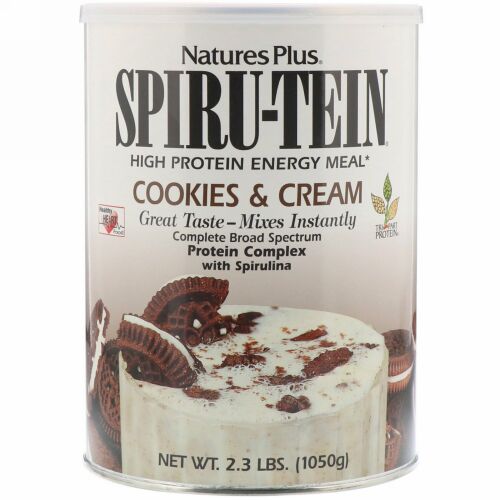 Nature's Plus, スピル-テイン、高タンパク質エネルギー食品、クッキー＆クリーム、2.3ポンド (1050 g)