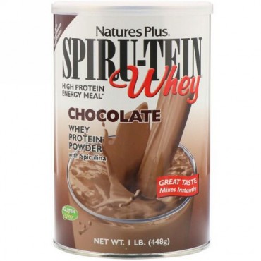 Nature's Plus, スピルテインホエイ、ハイプロテインエナジーミール、 チョコレート、 1ポンド(448 g) (Discontinued Item)