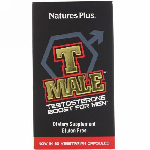 Nature's Plus, T Male（ティーメール）、男性用テストステロンブースト、植物性カプセル60粒