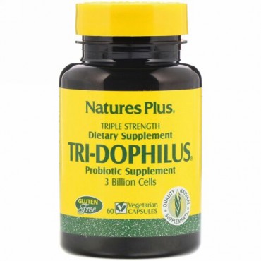 Nature's Plus, Tri-Dophilus, Probiotic Supplement, Triple Strength, 3 Billion, 60 Vegetarian Capsules