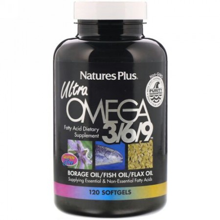 Nature's Plus, ウルトラオメガ3／6／9、ソフトジェル120粒