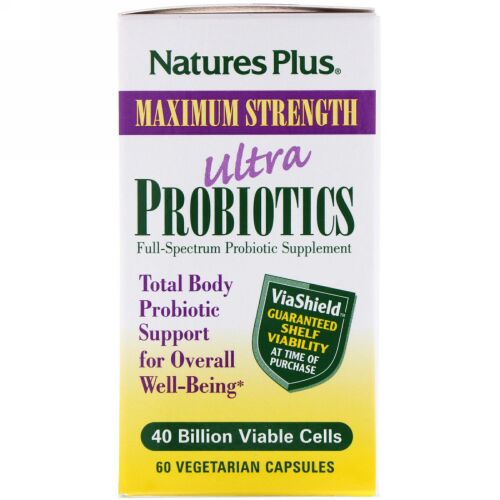 Nature's Plus, ウルトラプロバイオティクス、400億個の生細胞、ベジカプセル60粒