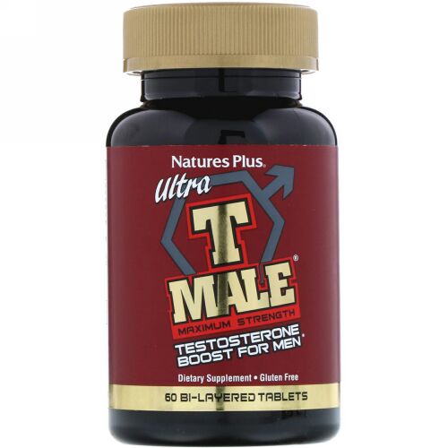 Nature's Plus, ウルトラ T-男性, 男性用テストステロン増進, 最大の強さ, 二層錠 60錠