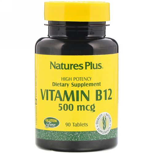 Nature's Plus, ビタミンB12、500 mcg、90錠 (Discontinued Item)