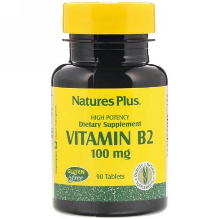 Nature's Plus, ビタミンB2、100 mg、90錠 (Discontinued Item)
