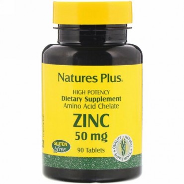 Nature's Plus, 亜鉛、 50 mg、 90タブレット