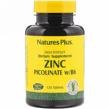 Nature's Plus, 亜鉛ピコリネート・B-6、 120タブレット