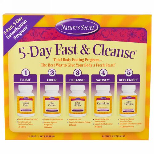 Nature's Secret, 5日間断食&浄化、 5部、 5日間プログラム (Discontinued Item)