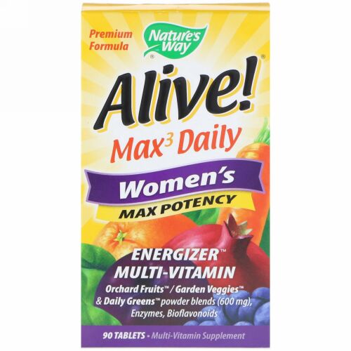 Nature's Way, Alive!（アライブ！）マックス3デイリー、女性用マルチビタミン、90粒