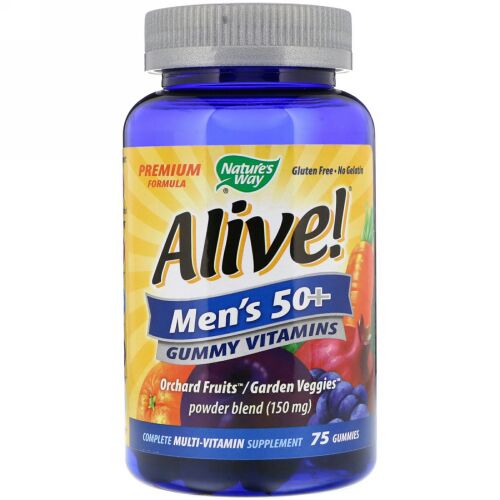 Nature's Way, Alive!（アライブ！）50歳以上の男性用グミビタミン、グミ75粒