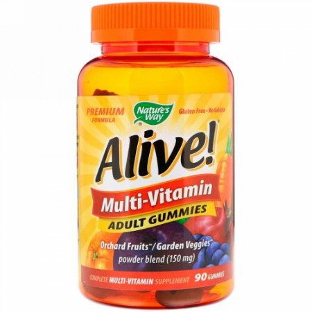 Nature's Way, Alive!（アライブ！）マルチビタミン、大人用グミ、フルーツ味、グミ90粒
