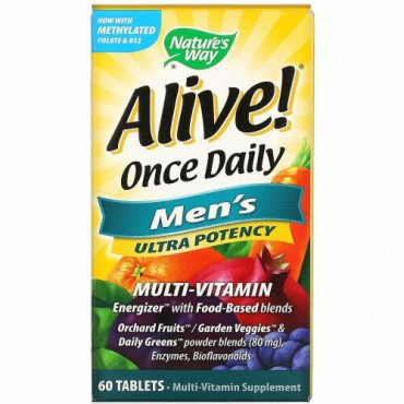 Nature's Way, Alive! （アライブ！）毎日１粒, 男性のマルチビタミン, 60粒