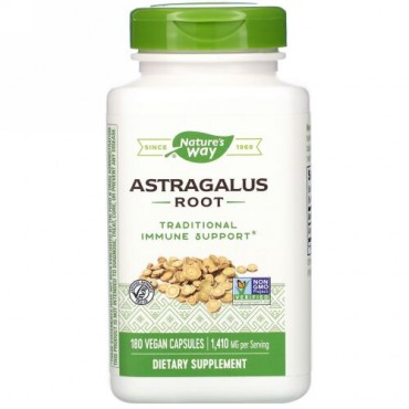 Nature's Way, キバナオウギ根、1,410mg、ビーガンカプセル180粒