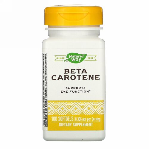 Nature's Way, Beta Carotene, 8,336 Mcg, 100 Softgels