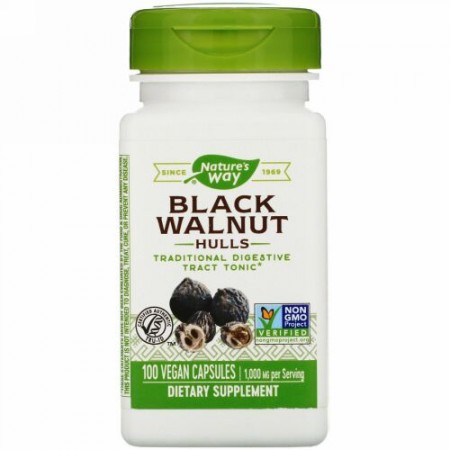 Nature's Way, Black Walnut Hulls, 1,000 mg, 100 Vegan Capsules