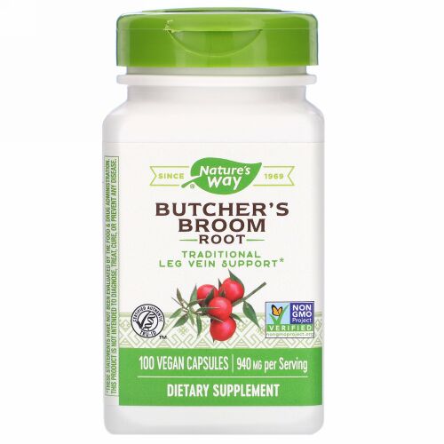 Nature's Way, Butcher's Broom Root, 940 mg, 100 Vegan Capsules