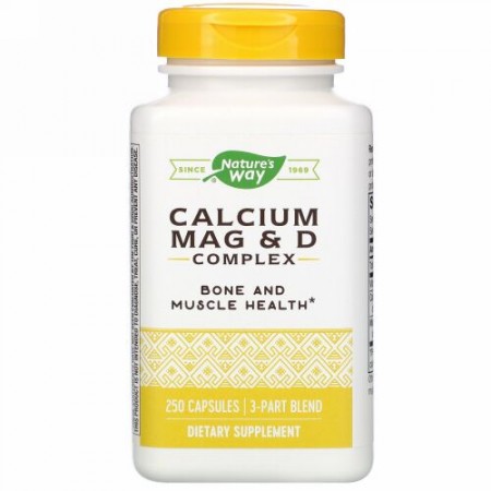 Nature's Way, カルシウム、マグネシウム & ビタミンDコンプレックス, 250 カプセル