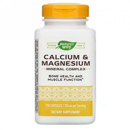 Nature's Way, Calcium & Magnesium Mineral Complex, 750 mg, 250 Capsules