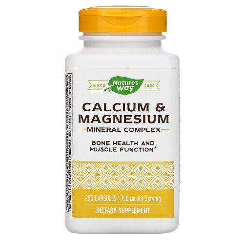 Nature's Way, Calcium & Magnesium Mineral Complex, 750 mg, 250 Capsules
