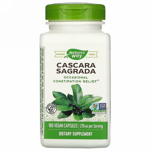 Nature's Way, Cascara Sagrada, 270 mg, 180 Vegan Capsules