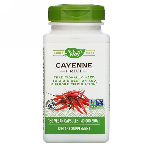 Nature's Way, Cayenne Fruit, 40,000 SHU/g, 180 Vegan Capsules