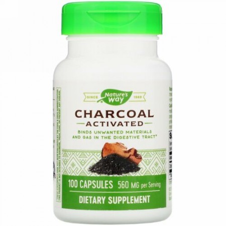 Nature's Way, 活性炭、560mg、100粒