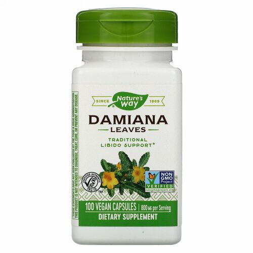 Nature's Way, Damiana Leaves, 800 mg, 100 Vegan Capsules