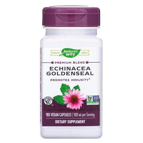 Nature's Way, エキナセア ゴールデンシール、900mg、ビーガンカプセル180粒