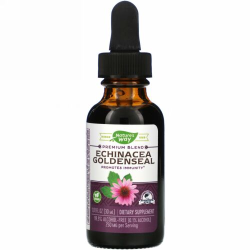 Nature's Way, エキナセアゴールデンシール、99.9％アルコールフリー、30ml（1.01液量オンス）
