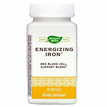Nature's Way, Energizing Iron（エナジャイジングアイロン）、ソフトジェル90粒
